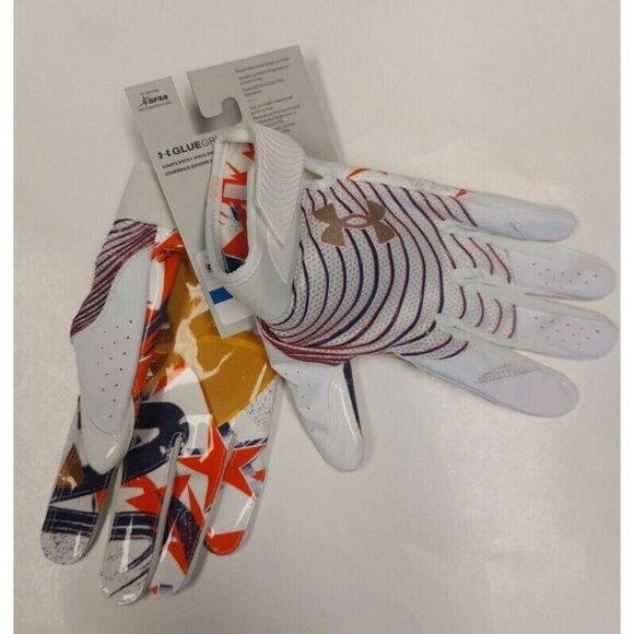 Under Armour UA Mens XL Blur Limited Edition Football Receiver Glue Grip Gloves - Picture 4 of 5